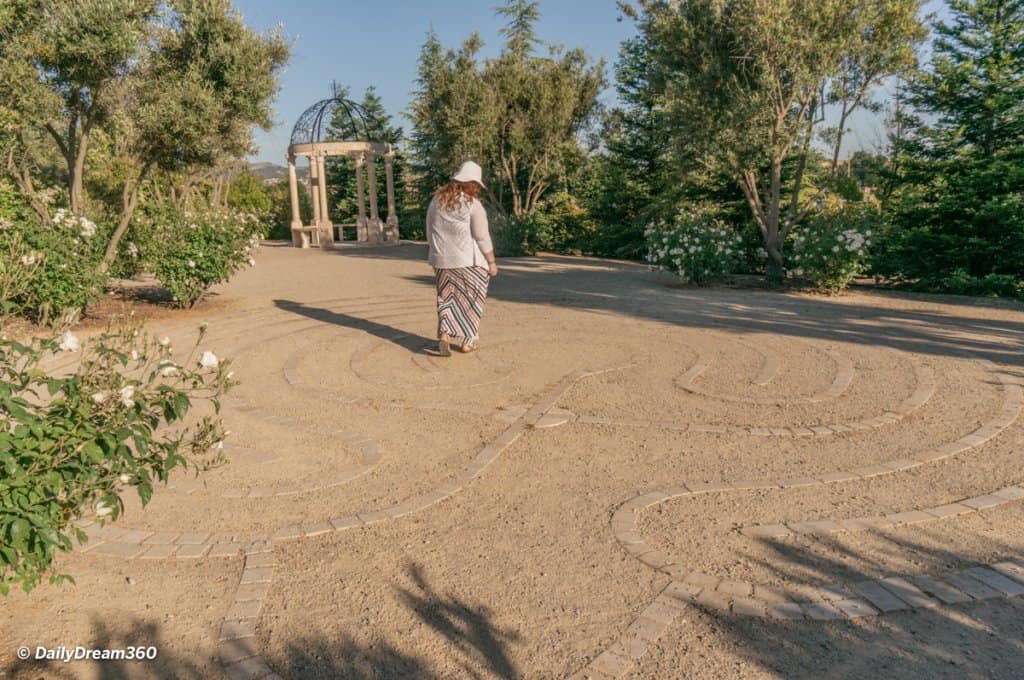 Sharon Mendelaoui walking Allegretto Labyrinth Paths