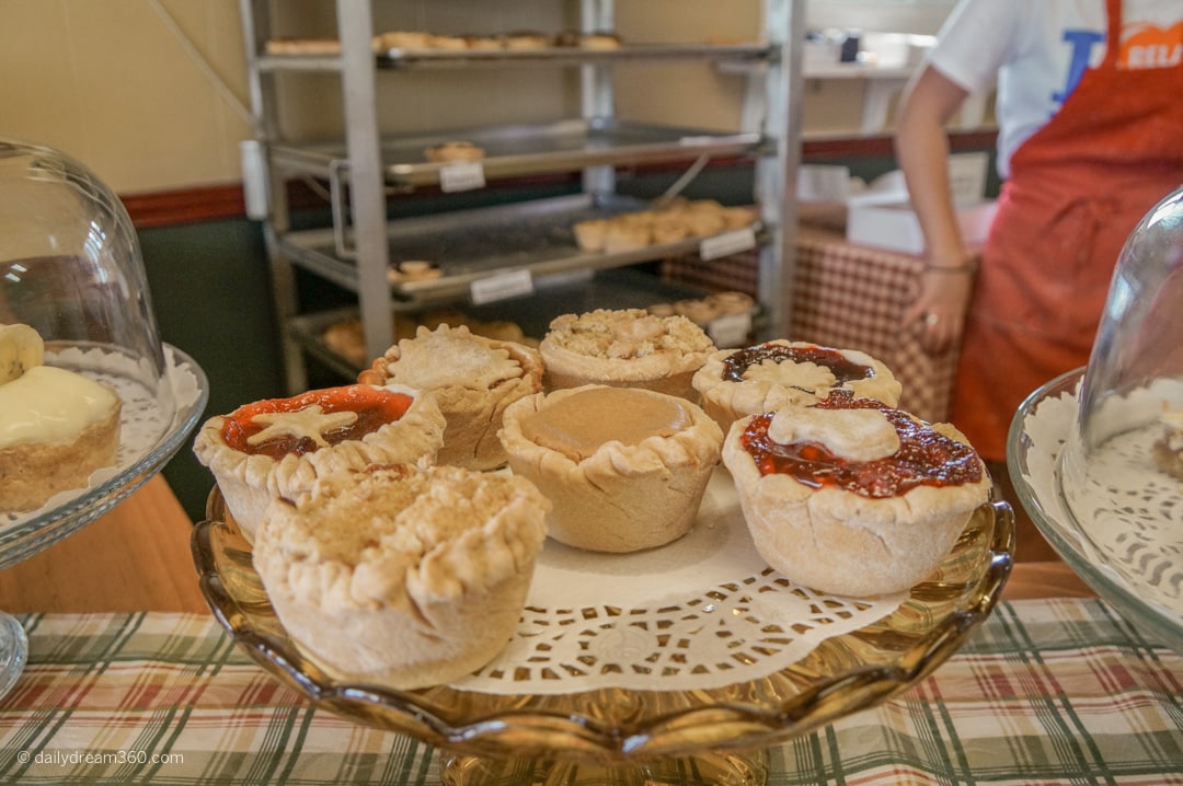 tarts on display at Bettys Pies and Tarts in Cobourg Ontario