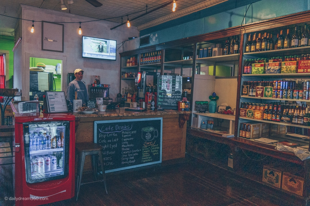 Cafe inside Historic Breaux Bridge Louisiana