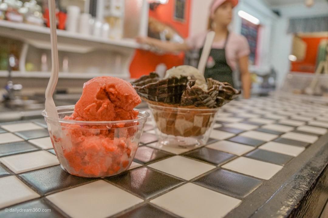summer treats at Broderics Ice Cream parlour in Port Stanley Ontario