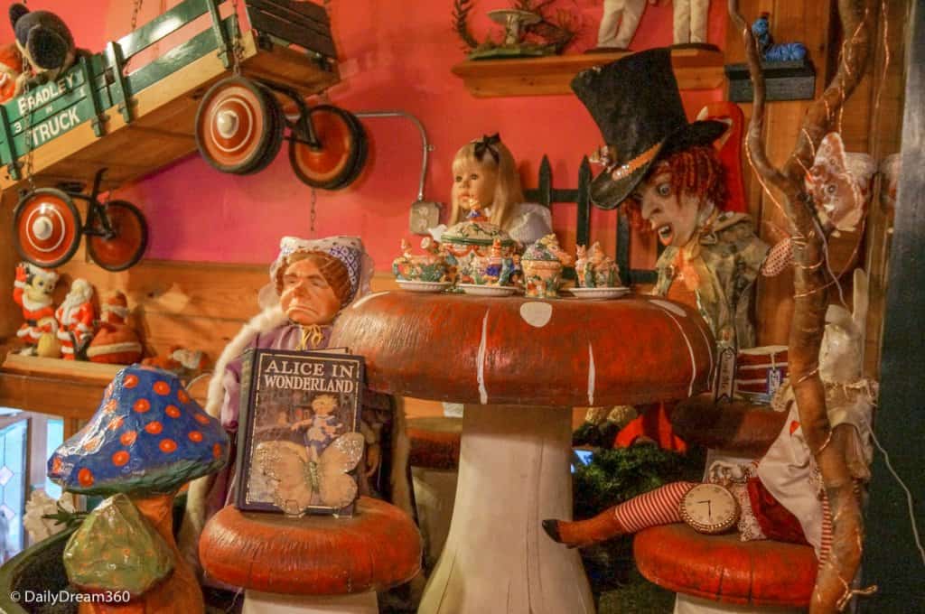 Antique toy display in bubble room restaurant Captiva Florida