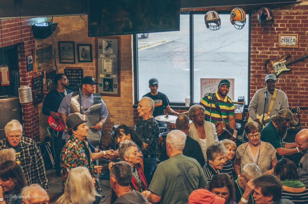 People dance at Zydeco Breakfast, Buck and Johnnys Lafayette LA