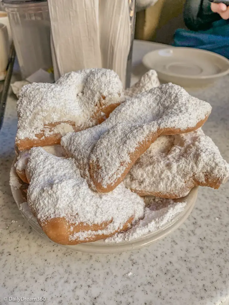 Plate of Beignets at Cafe du Monde New Orleans