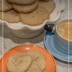 display of cookies on plates and a cup of coffee with text: Diabetic, Low Carb Sugar Free Cookies Made with Carbquik®