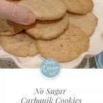 fingers picking up Diabetic, Low Carb Sugar Free Cookies Made with Carbquik®