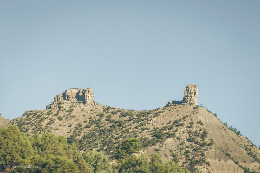 A look at Chimney Rock Colorado from afar.