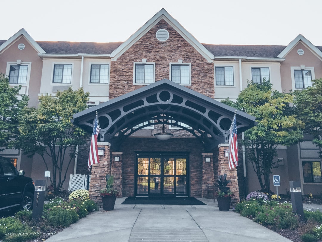 Entrance to StayBridge Suites Corning