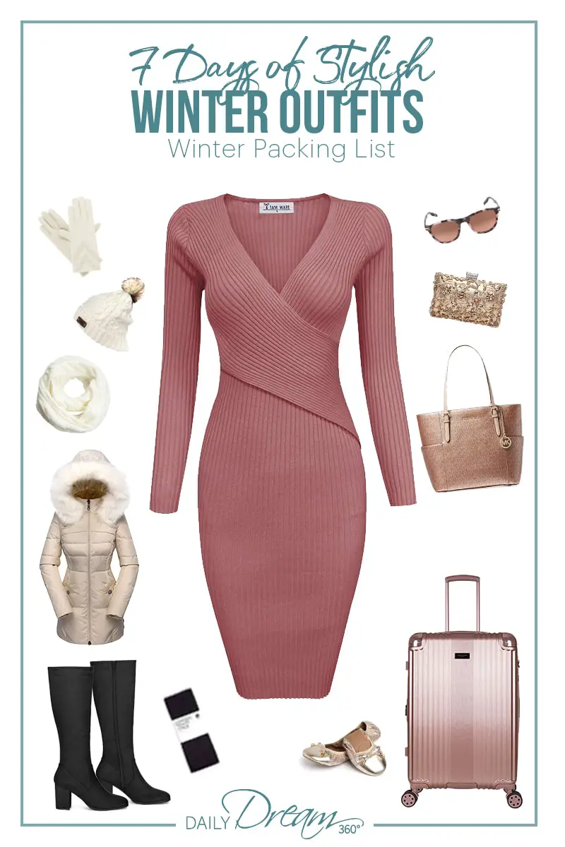 winter seater dress and accessories