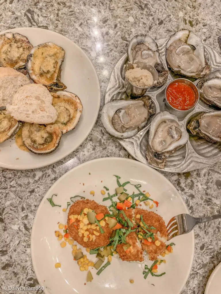 Oysters on table at Desire Oyster Bar