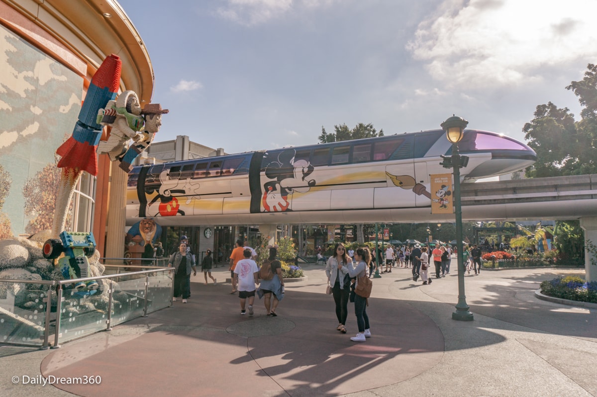 Monorail in Downtown Disney California