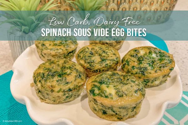 Low Carb, Dairy-Free, Spinach Sous Vide Egg Bites