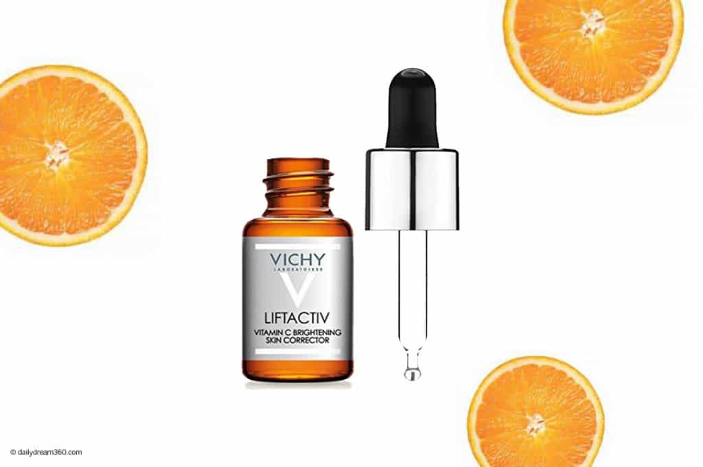 Vichy Vitamin C bottle with orange slices