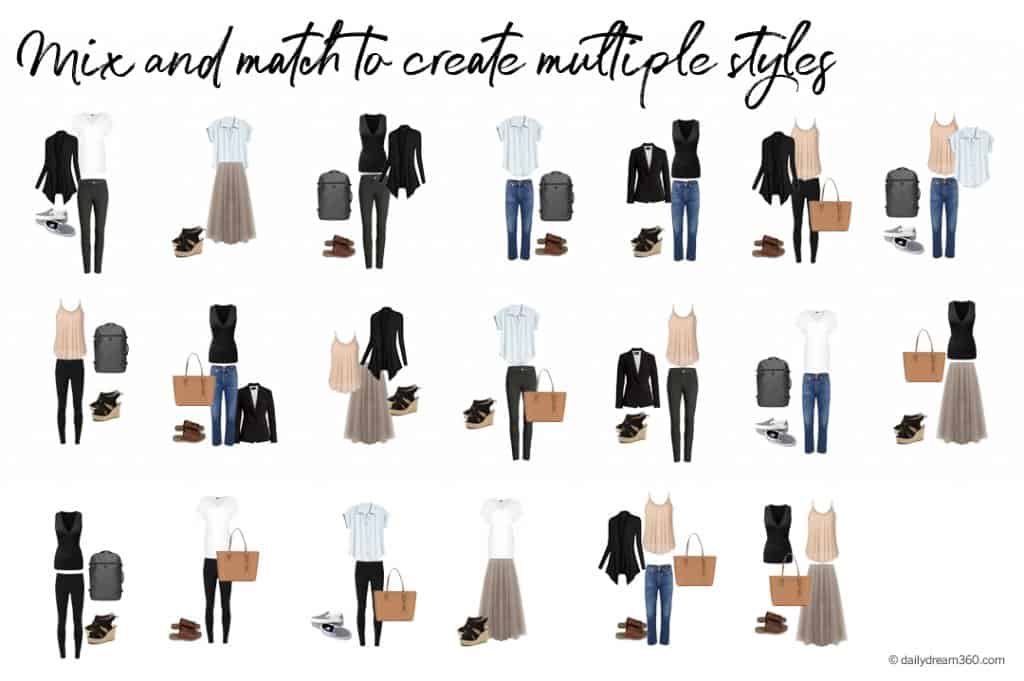 Mix and Match capsule wardrobe for travel