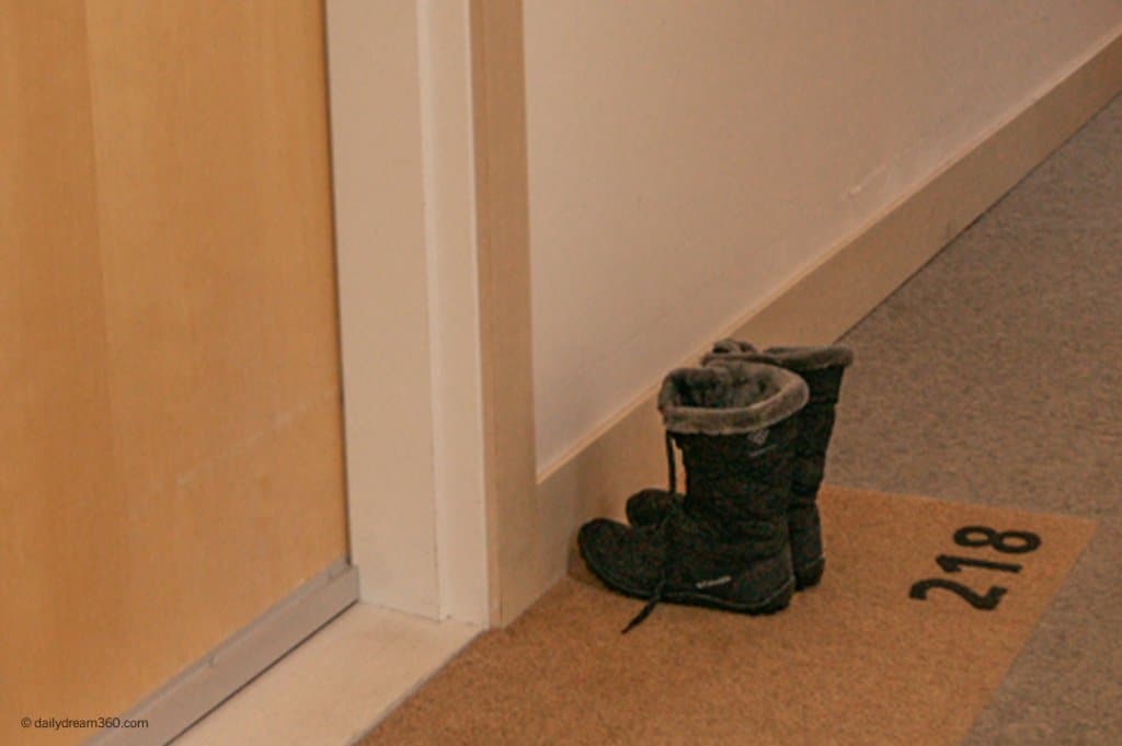 Columbia Omni Heat boots at doorway