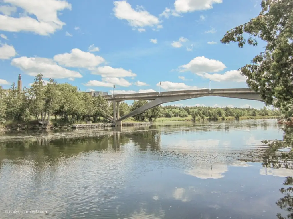 Bridge crossing river in Lakefield Ontario