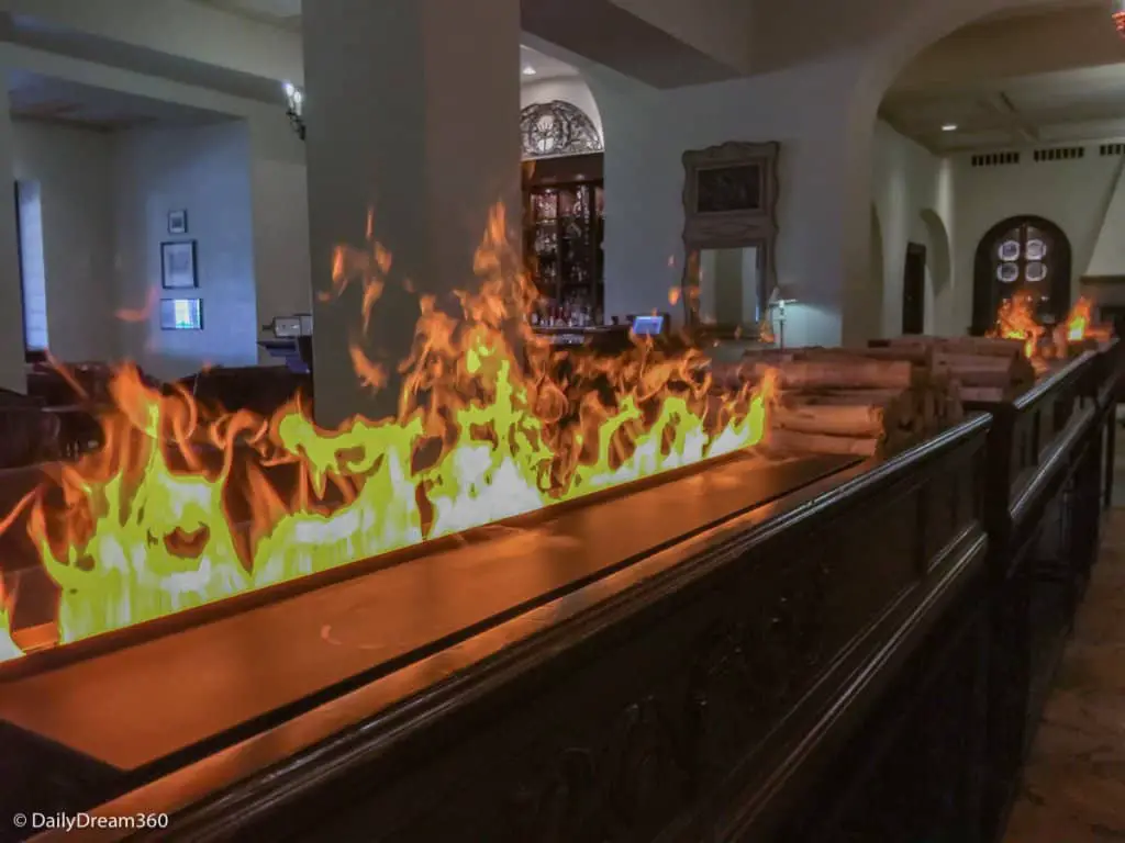 Fire display in lounge at Fairmont Manoir Richelieu