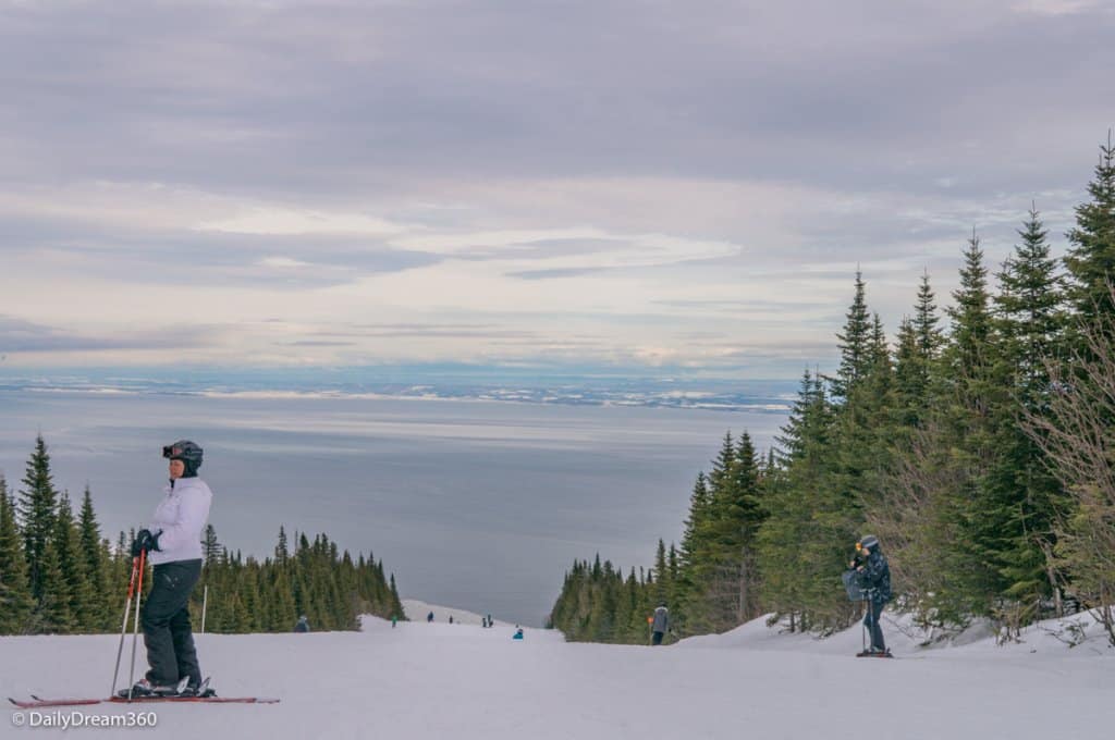 Skier on hill at Le Massif Ski Resort Charlevoix Quebec