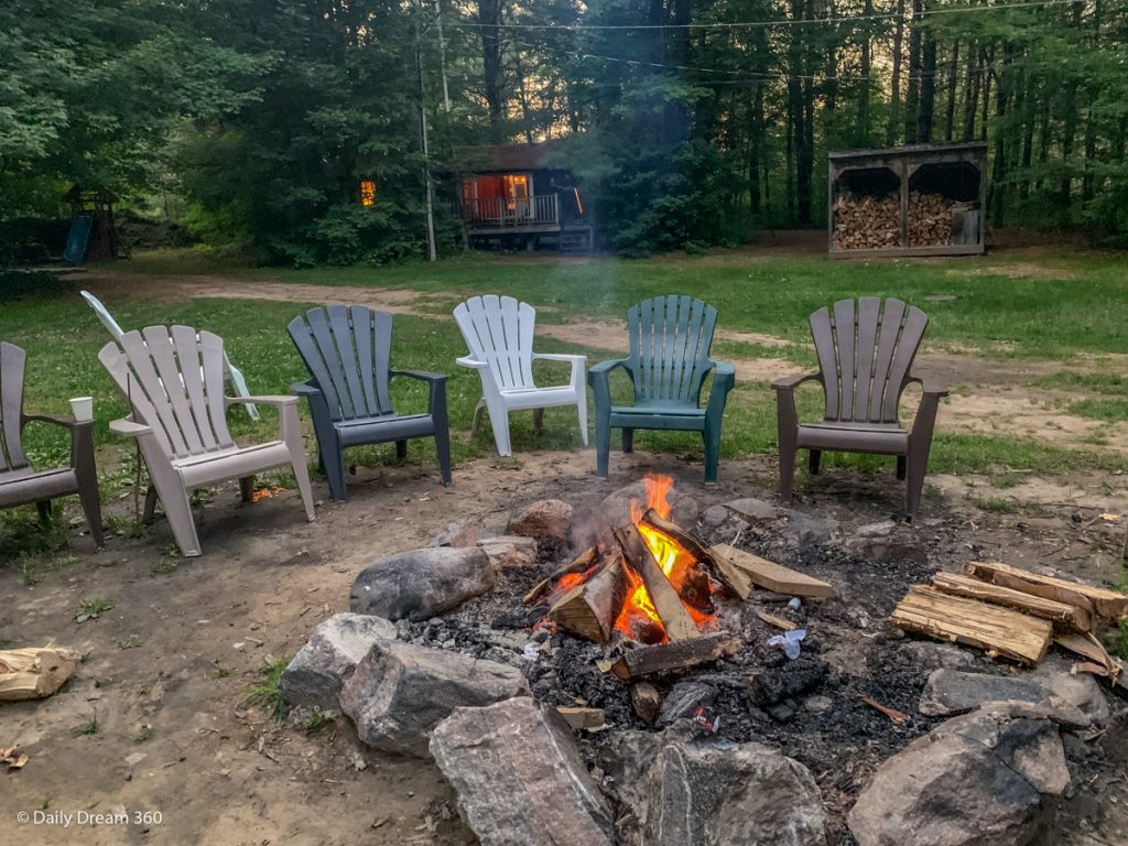 Fire pit at Muskoka Beer spa