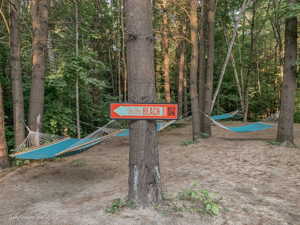 Hammock area at Muskoka Beer Spa