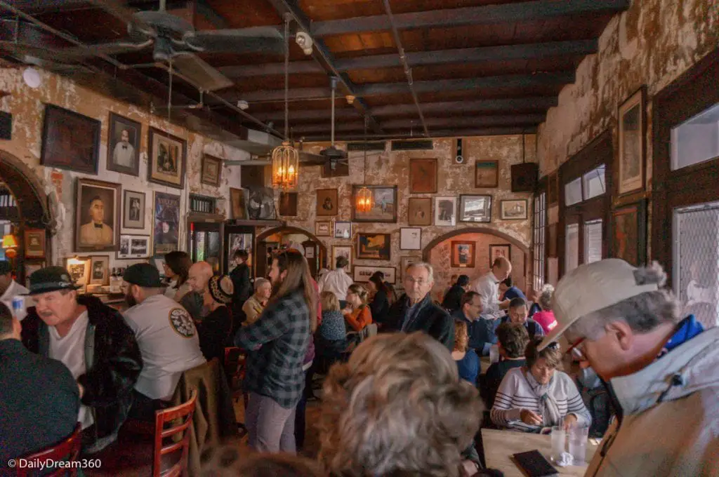 People Lined up inside the Napoleon House New Orleans