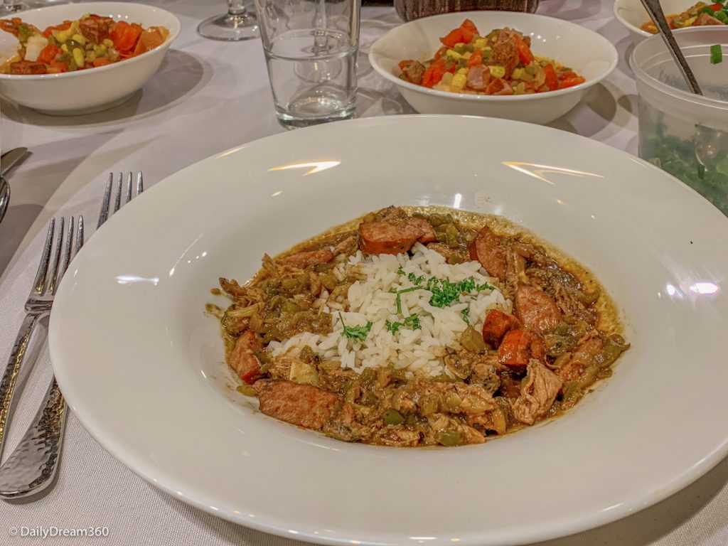 Dinner created at New Orleans School of Cooking