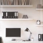 Clean office desk with text 7 Day Declutter Challenge: Day 7 Declutter Your Home Office