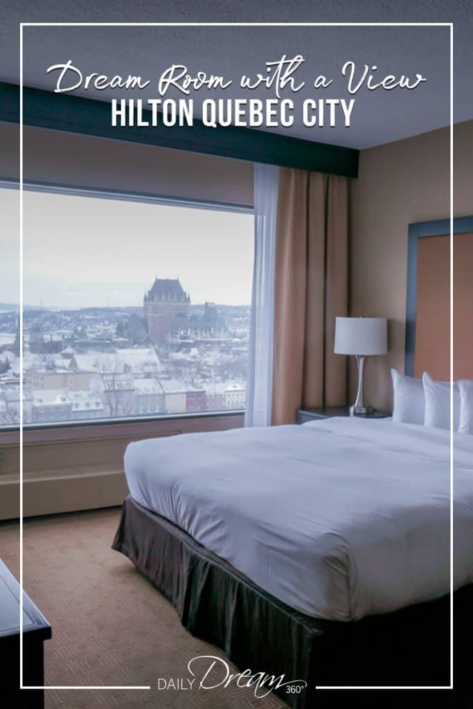 King room overlooking Quebec City at Hilton Quebec City Hotel