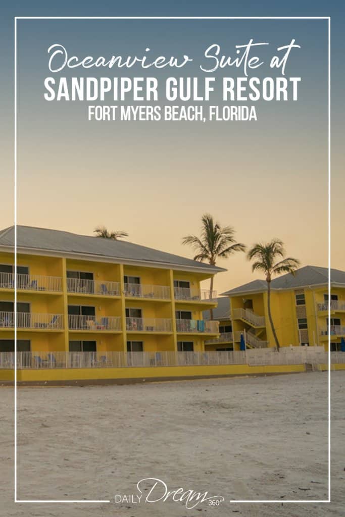 view of Sandpiper hotel Florida at sunrise from the beach