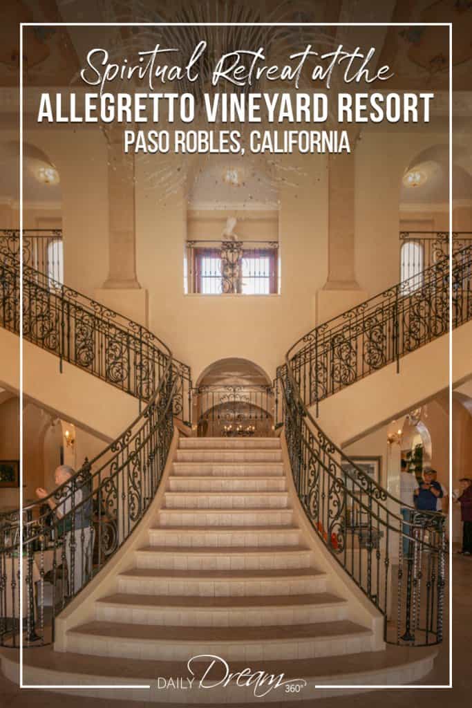 Lobby staircase at Allegretto Vineyard Resort Paso Robles California