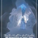 Carved wall and ice sculpture inside the Quebec City Ice Hotel