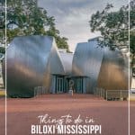 Metal pod buildings at Ohr-O'Keefe Museum of Art