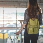 Girl in airport with text Tips for Travelling During Cold and Flu Season