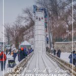 Sleds start their run down the Quebec City Toboggan Ride
