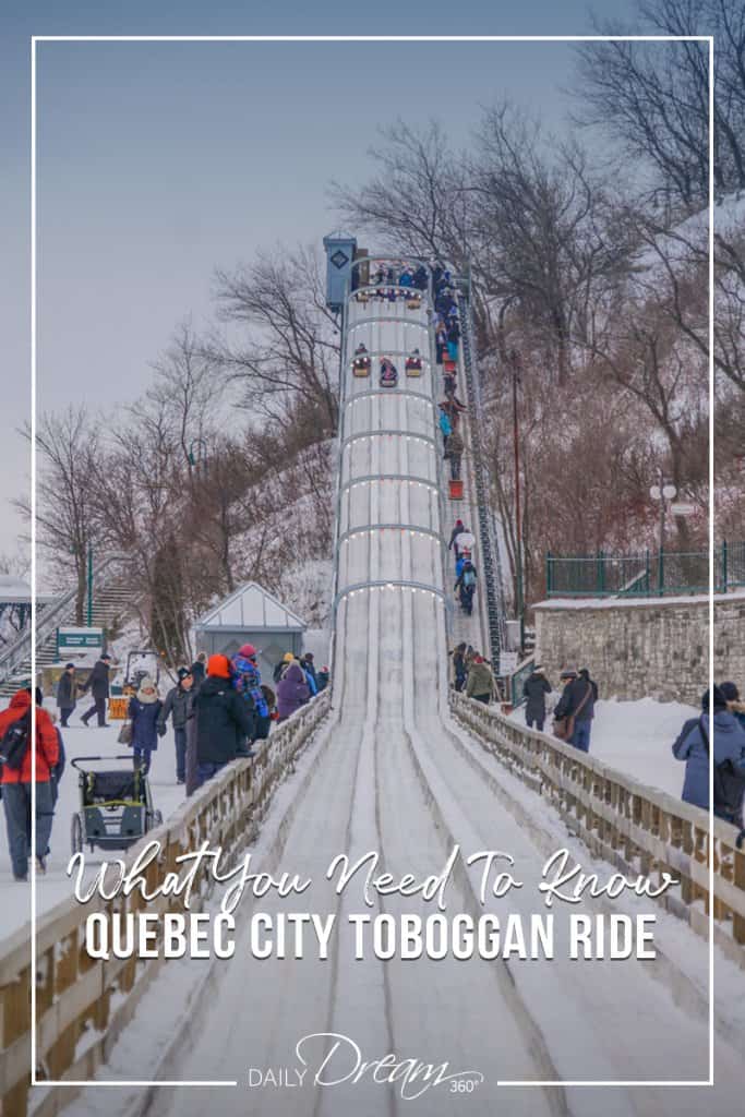 Sleds start their run down the Quebec City Toboggan Ride