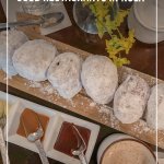 Beignets on table with dipping sauces at Ritz Carlton Hotel New Orleans
