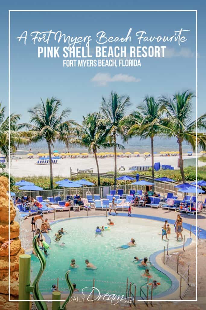 Fort Myers beach area behind main pool at Pink Shell Beach Resort