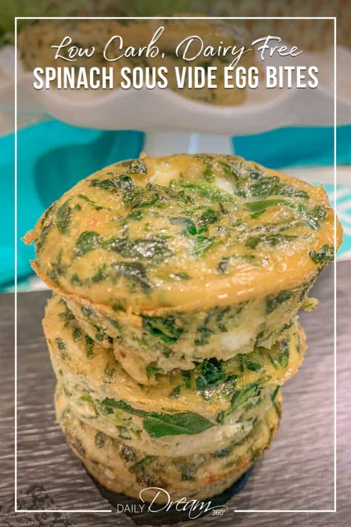 Low Carb Dairy Free Sous Vide Spinach Egg Bites