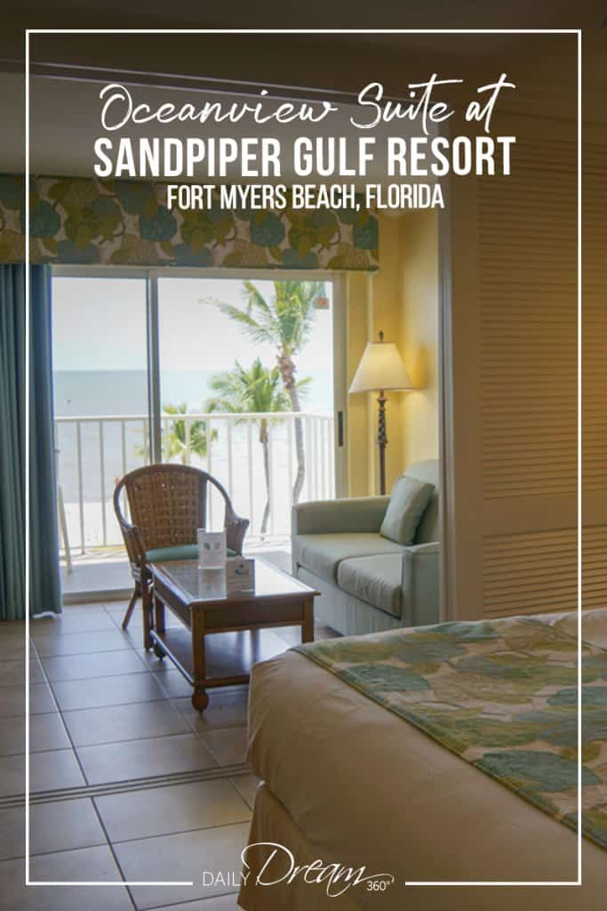 View to the beach from inside Oceanview suite at Sandpiper Resort Fort Myers Beach Florida