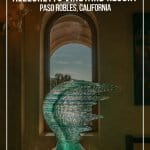Incredible art piece sitting in front of arch window at Allegretto Vineyard Resort Paso Robles California
