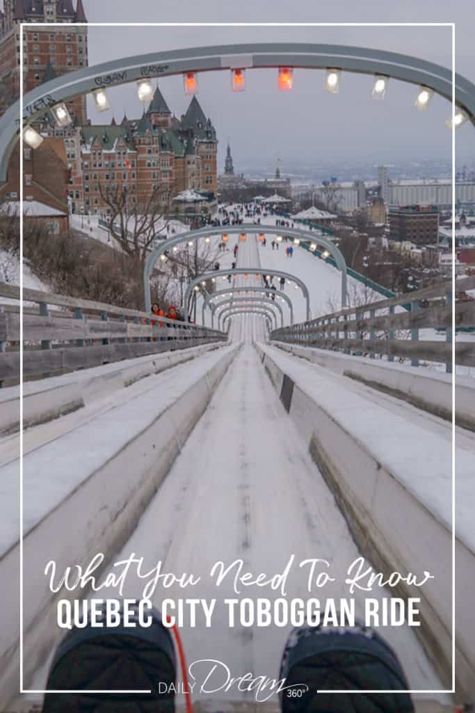 Look down the toboggan run in Quebec City