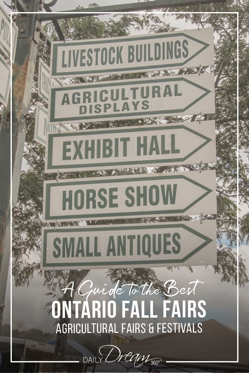 Signs to many exhibits at Orangeville Fall Fair