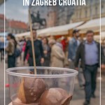 Donut and chocolate snacks in market Zagreb Croatia