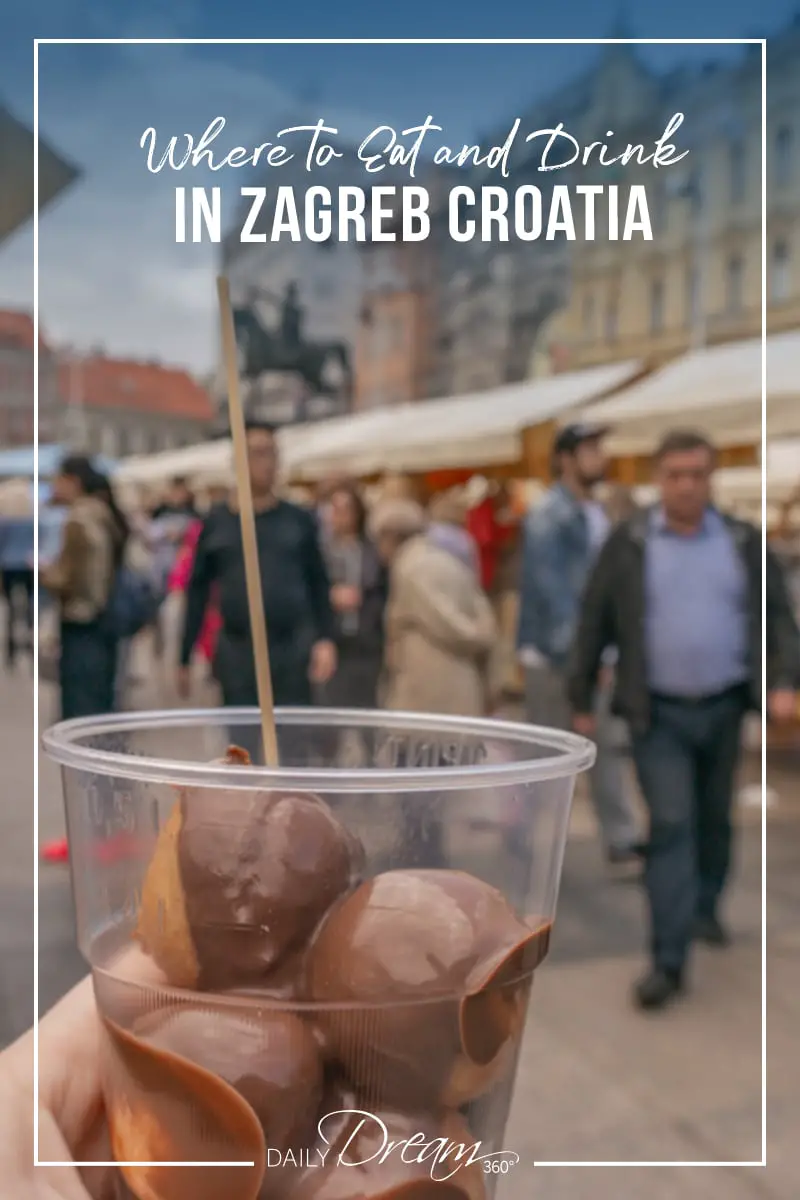 Donut and chocolate snacks in market Zagreb Croatia