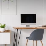 Clean office desk with text 7 Day Declutter Challenge: Day 7 Declutter Your Home Office