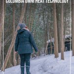 Sharon Mendelaou standing in forest with Columbia Omni heat jacket and boots