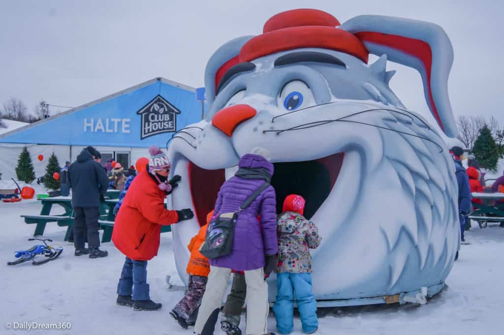 Kids play during Quebec Winter Carnival