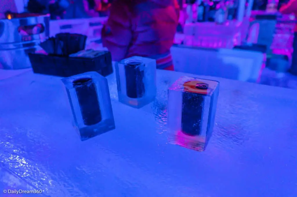 Caribou drink in Ice Glasses during Quebec Winter Carnival