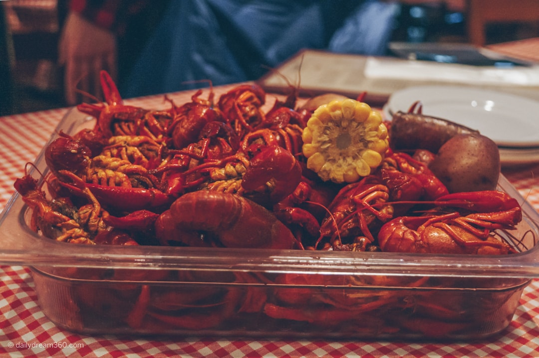 Crawfish by the pound at Randols Seafood Restaurant Lafayette Louisiana