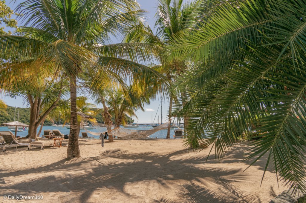 Hammock on beach at English Harbour Inn Antigua