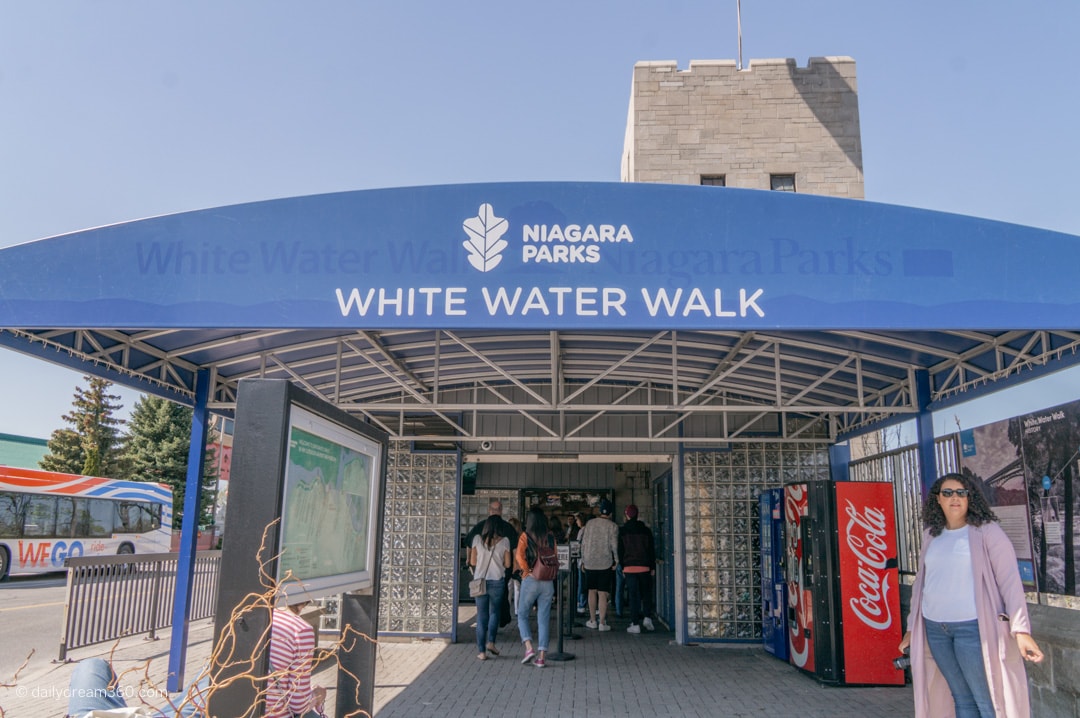 Entrance to boardwalk along Niagara Parks White Water Walk